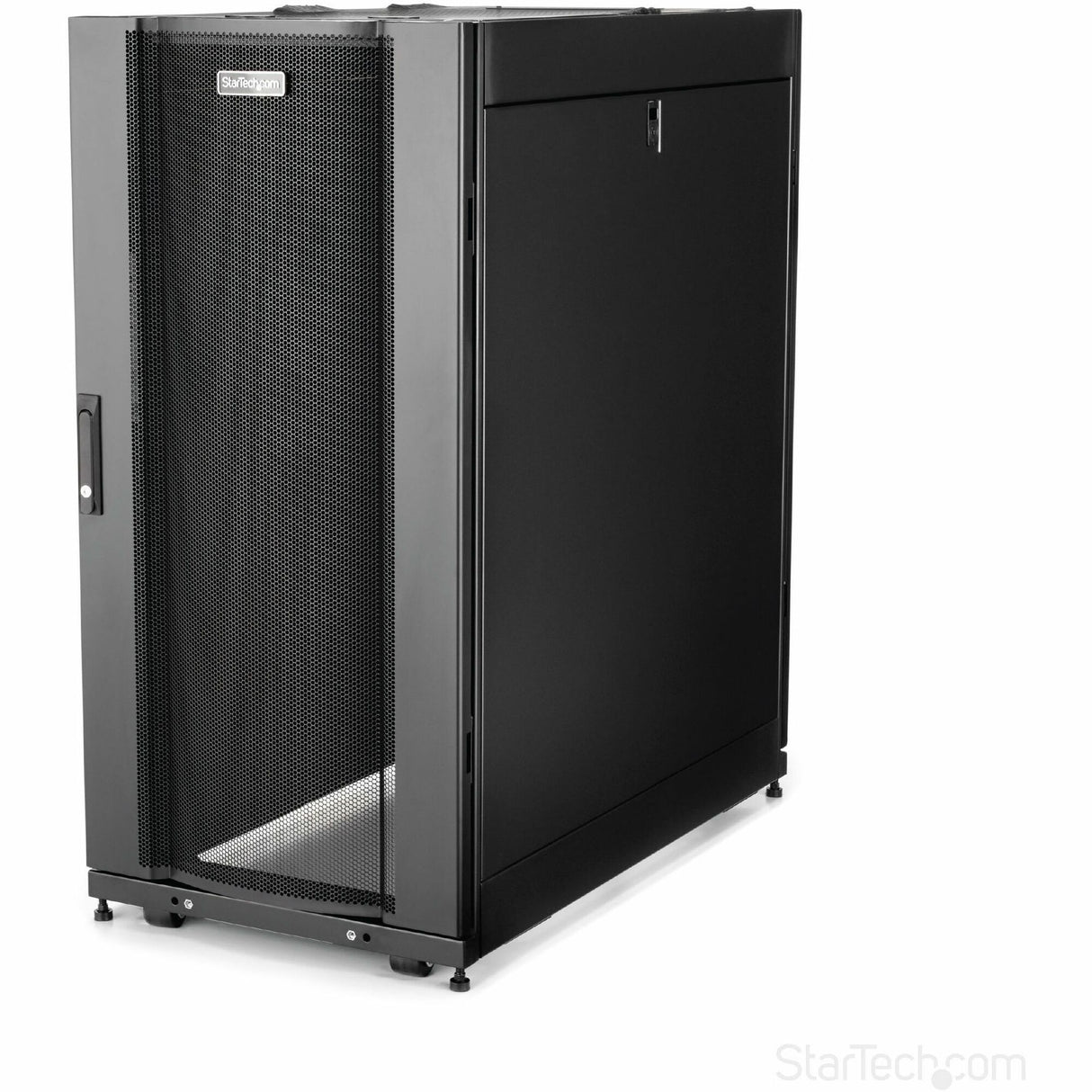 StarTech.com 4-Post 25U Server Rack Cabinet, 19" Data Rack Cabinet for Computer / IT Equipment, Home Network Rack, Half Height Server Rack — RK2537BKM