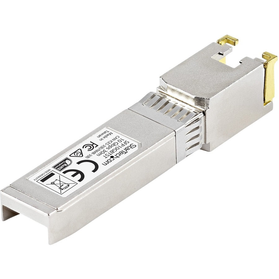 StarTech.com MSA Uncoded SFP+ Module - 10GBASE-T - 10GE Gigabit Ethernet SFP+ SFP to RJ45 Cat6/Cat5e Transceiver Module - 30m — SFP10GBTST