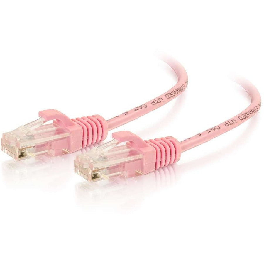 C2G 7ft Cat6 Snagless Unshielded (UTP) Slim Ethernet Cable - Cat6 Network Patch Cable - PoE - Pink — 01193