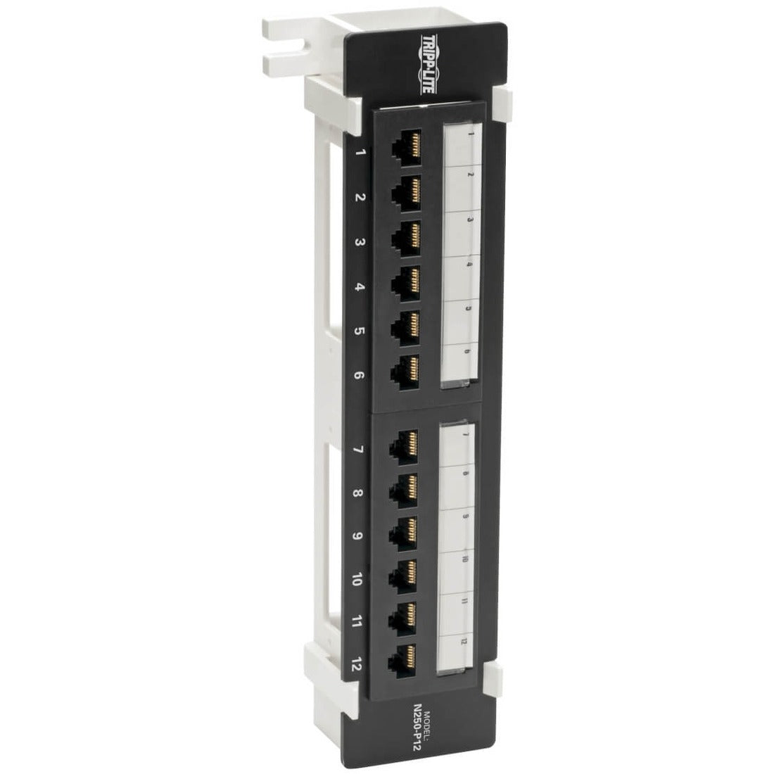 Eaton Tripp Lite Series Cat6 Wall-Mount 12-Port Patch Panel - PoE+ Compliant, 110/Krone, 568A/B, RJ45 Ethernet, TAA — N250-P12