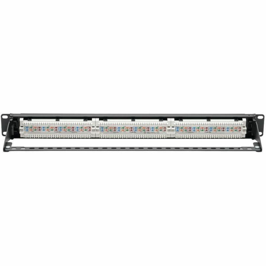 Eaton Tripp Lite Series Cat5e 24-Port Patch Panel - PoE+ Compliant, 110/Krone, 568A/B, RJ45 Ethernet, 1U Rack-Mount, TAA — N052-P24