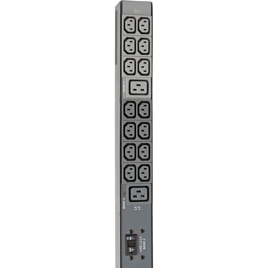 Tripp Lite by Eaton 14.5kW 200-240V 3PH Monitored PDU - LX Interface, Gigabit, 48 Outlets, IEC 309 60A Blue Input, LCD, 3 m Cord, 0U 1.8 m Height, TAA — PDU3EVN10G60B