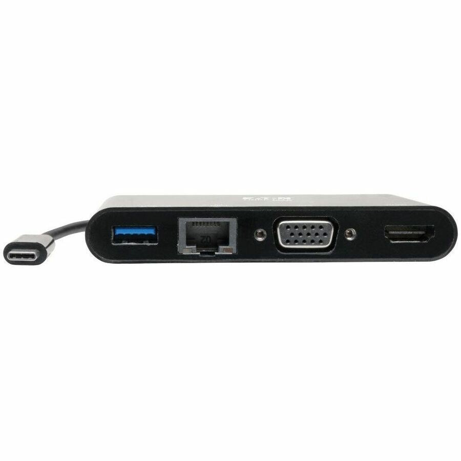 Eaton Tripp Lite Series USB-C Multiport Adapter - 4K HDMI, VGA, USB 3.x (5Gbps) Hub Port, GbE, HDCP, Black — U444-06N-HV4GUB