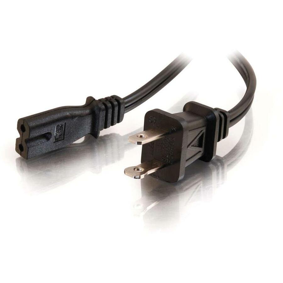 C2G 6ft 18 AWG 2-Slot Polarized Power Cord (NEMA 1-15P to IEC320C7) — 27399