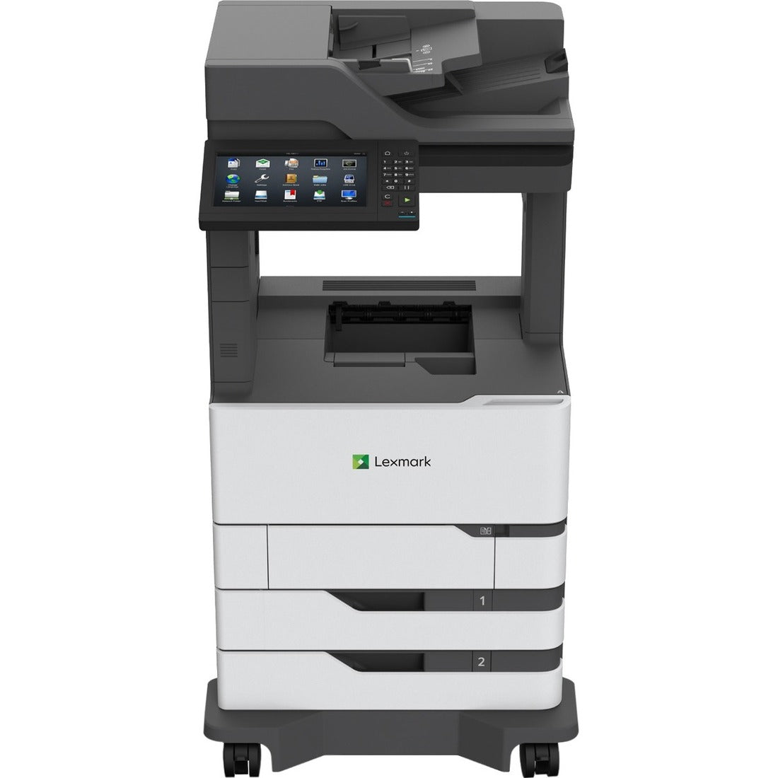 Lexmark MX820 MX822ade Laser Multifunction Printer-Monochrome-Copier/Fax/Scanner-55 ppm Mono Print-1200x1200 Print-Automatic Duplex Print-300000 Pages Monthly-1200 sheets Input-Color Scanner-600 Optical Scan-Monochrome Fax-Gigabit Ethernet — 25B2000