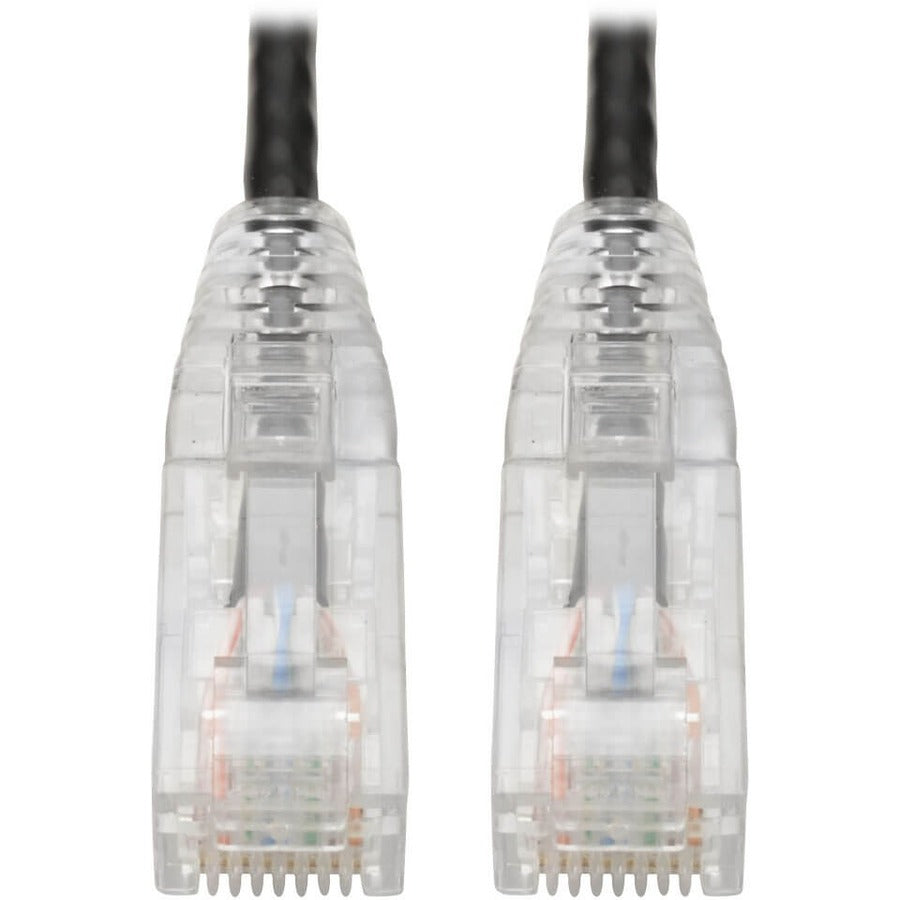 Eaton Tripp Lite Series Cat6 Gigabit Snagless Slim UTP Ethernet Cable (RJ45 M/M), PoE, Black, 1 ft. (0.31 m) — N201-S01-BK