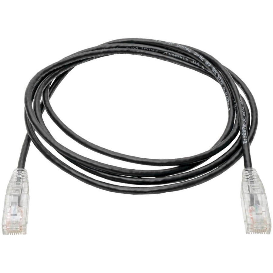 Eaton Tripp Lite Series Cat6 Gigabit Snagless Slim UTP Ethernet Cable (RJ45 M/M), PoE, Black, 7 ft. (2.13 m) — N201-S07-BK