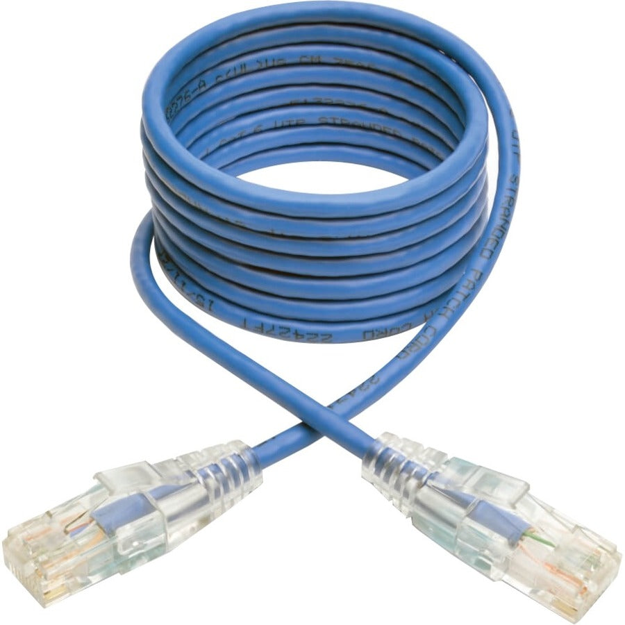 Eaton Tripp Lite Series Cat6 Gigabit Snagless Slim UTP Ethernet Cable (RJ45 M/M), PoE, Blue, 7 ft. (2.13 m) — N201-S07-BL