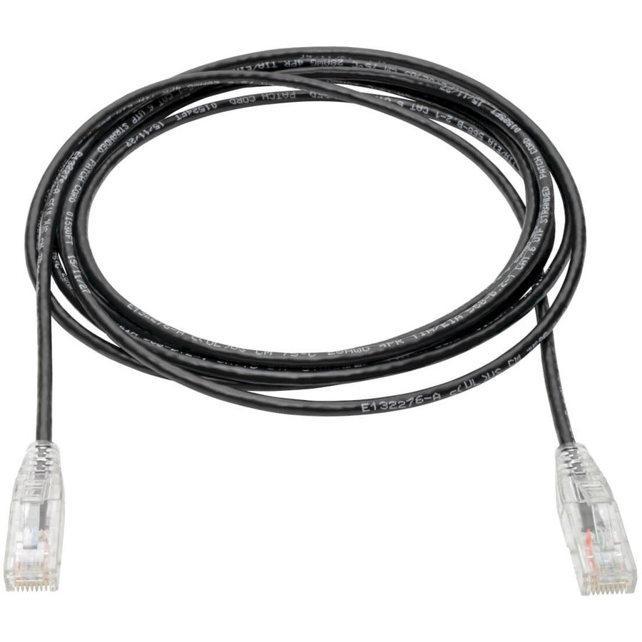 Eaton Tripp Lite Series Cat6 Gigabit Snagless Slim UTP Ethernet Cable (RJ45 M/M), PoE, Black, 10 ft. (3.05 m) — N201-S10-BK