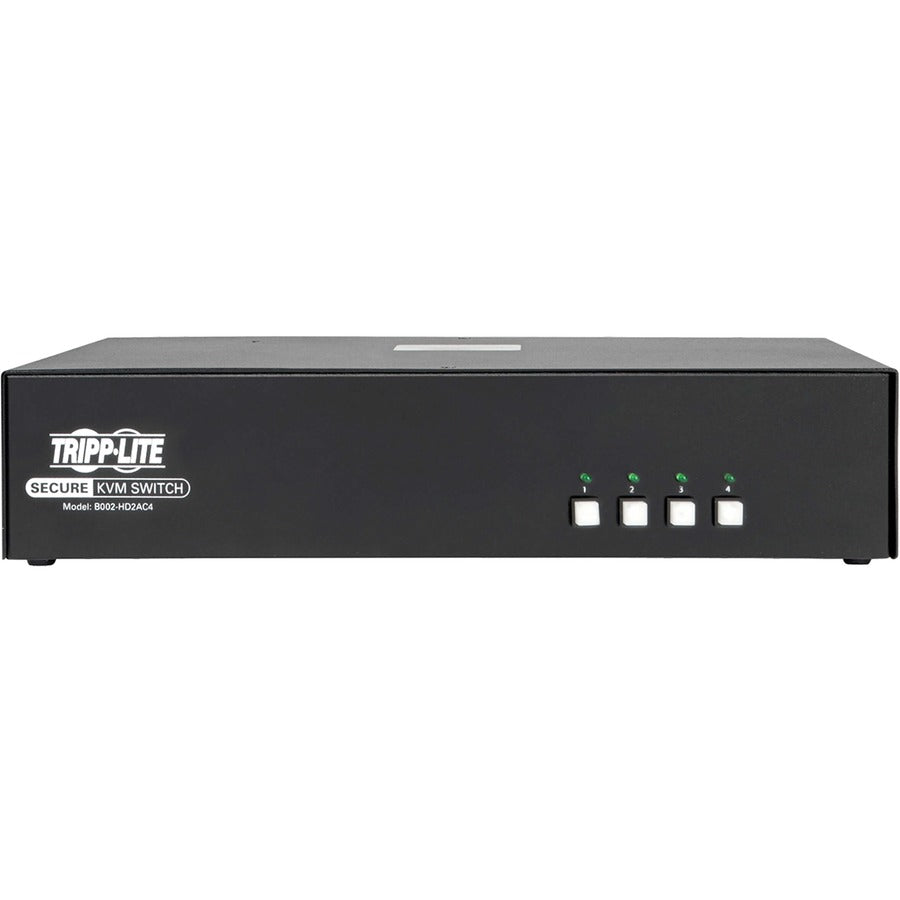 Tripp Lite by Eaton Secure KVM Switch, 4-Port, HDMI to DisplayPort, Dual Monitor, 4K, NIAP PP3.0 Certified, Audio, CAC, TAA — B002-HD2AC4
