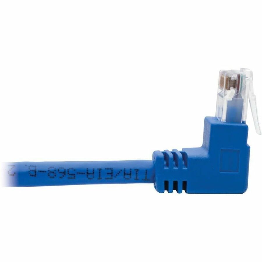 Tripp Lite by Eaton Up/Down-Angle Cat6 Gigabit Molded UTP Ethernet Cable (RJ45 Up-Angle M to RJ45 Down-Angle M), Blue, 1 ft. (0.31 m) — N204-001-BL-UD
