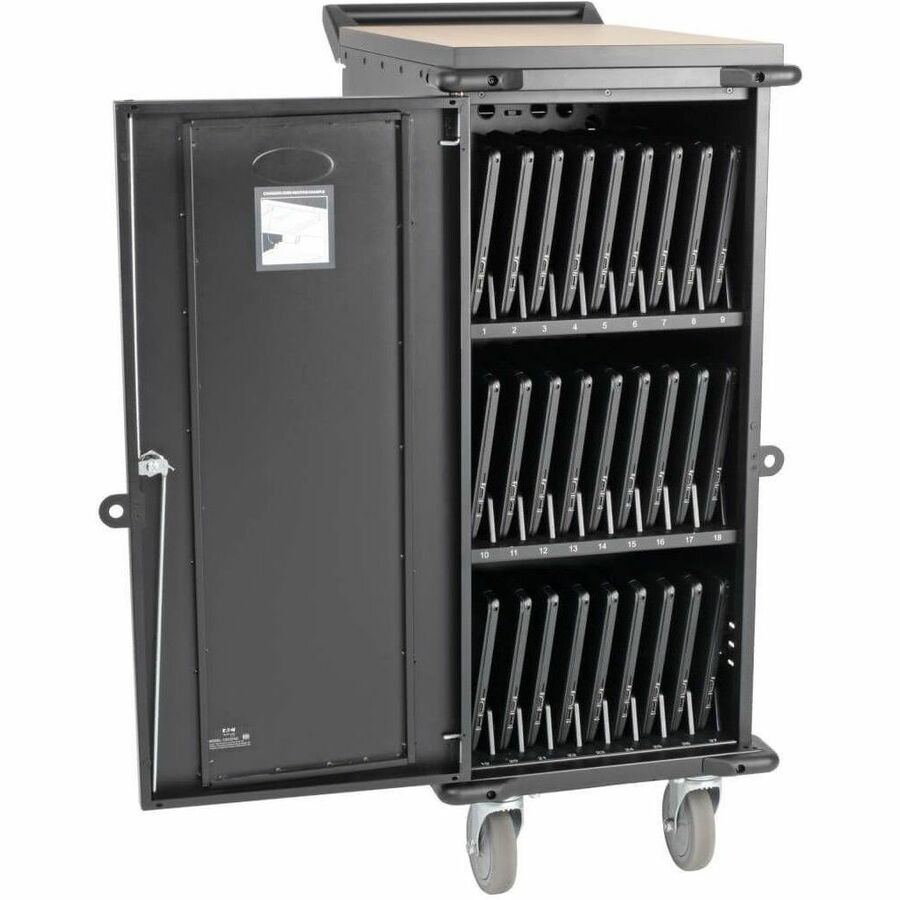 Tripp Lite by Eaton 27-Device AC Charging Cart for Laptops and Chromebooks - 120V, NEMA 5-15P, 10 ft. (3.05 m) Cord, Black — CSC27AC