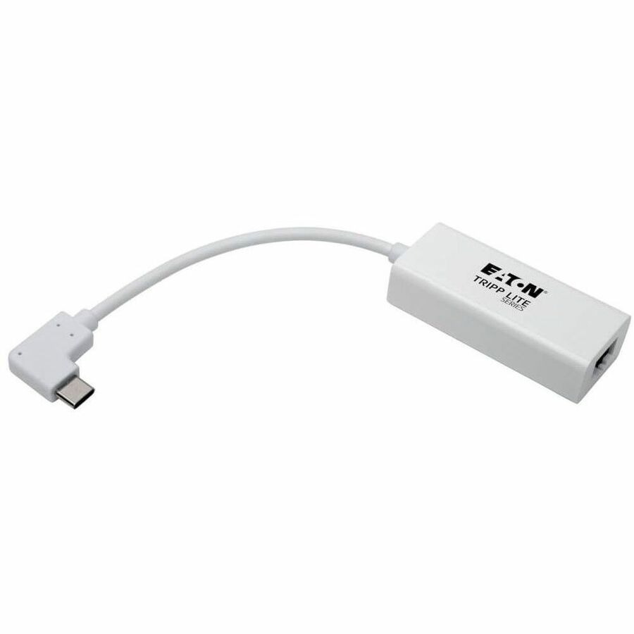 Eaton Tripp Lite Series USB-C to Gigabit Network Adapter with Right Angle USB-C, Thunderbolt 3 Compatibility - White — U436-06N-GBW-RA