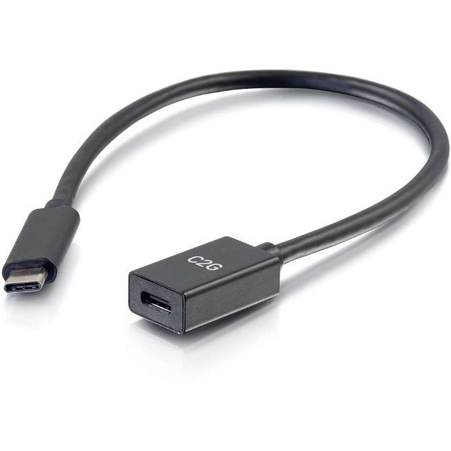 C2G 1ft USB C Extension Cable - USB C to USB C Extension Cable - USB 3.1 Gen 2 - 10Gbps - M/F — 28657