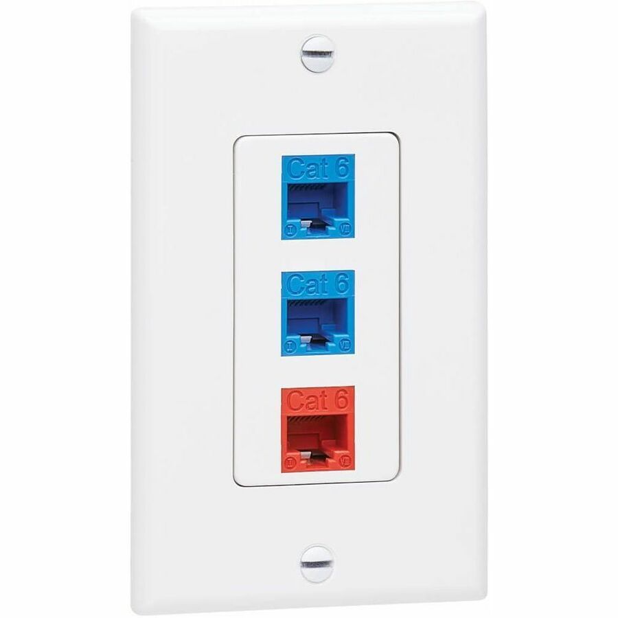 Tripp Lite by Eaton Single-Gang Faceplate, Decora Style - Vertical, White — N042D-100-WH