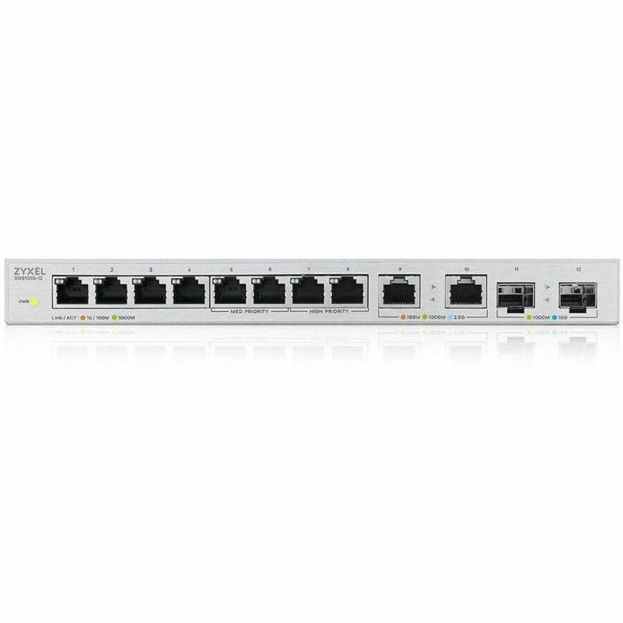 ZYXEL 12-Port Unmanaged Multi-Gigabit Switch with 2-Port 2.5G and 2-Port 10G SFP+ — XGS1010-12