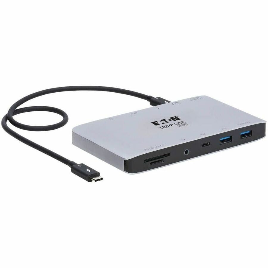 Tripp Lite by Eaton Thunderbolt 3 Dock w USB-C Compatibility, Dual Display - 8K DisplayPort, USB 3.2 Gen 2 10G, USB-A/C Hub, Memory Card, GbE, 60W Charging — MTB3-DOCK-03
