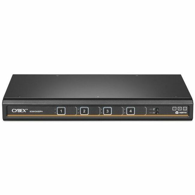 Vertiv Avocent Cybex Secure MultiViewer KVM Switch, 4 Port, Cursor Navigation Switching, NIAP Version 4.0 Certified, TAA Compliant (SCMV245DPH-400)