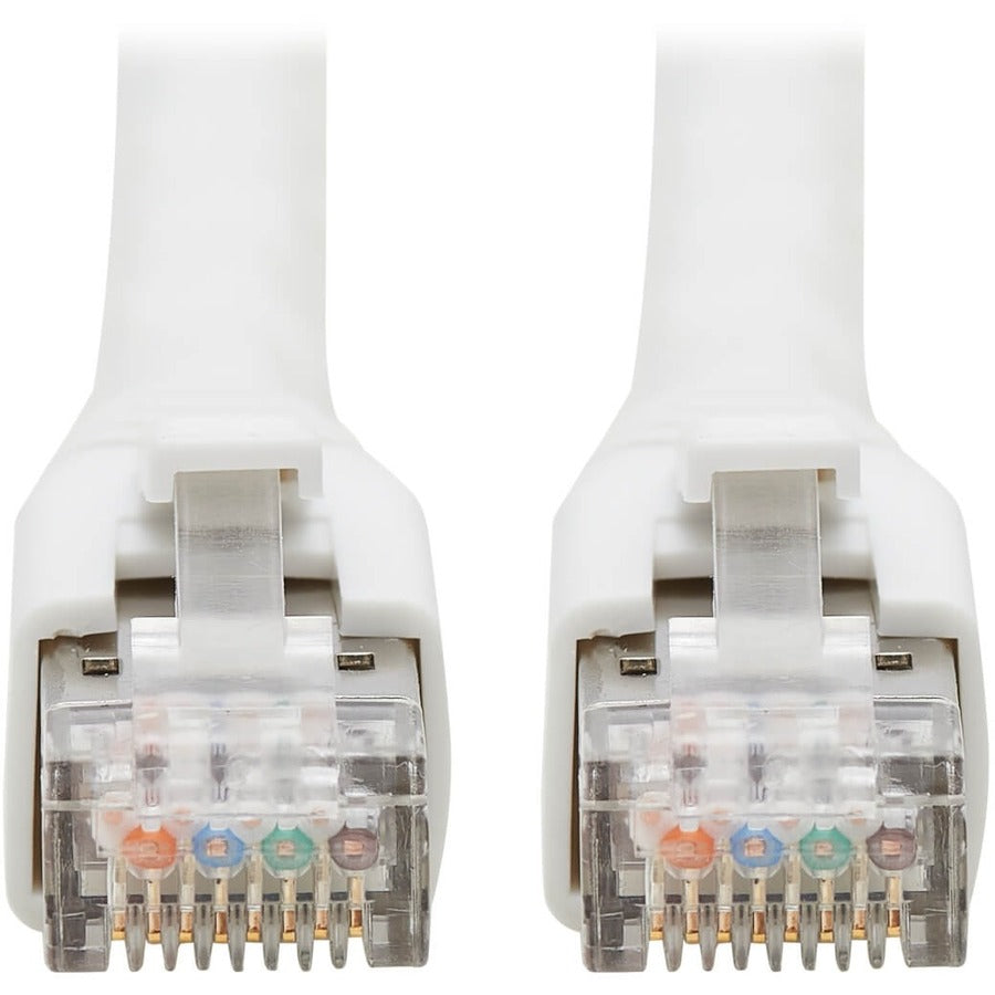 Eaton Tripp Lite Series Cat8 25G/40G-Certified Snagless Shielded S/FTP Ethernet Cable (RJ45 M/M), PoE, White, 50 ft. (15.24 m), TAA — N272-050-WH