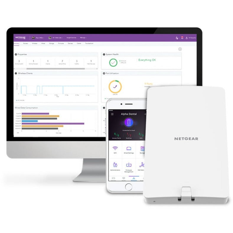 Netgear WAX610Y Wi-Fi 6 IEEE 802.11 a/b/g/n/ac/ax/i 1.80 Gbit/s Wireless Access Point - Outdoor — WAX610Y-100NAS