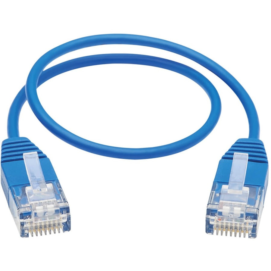 Eaton Tripp Lite Series Cat6 Gigabit Molded Ultra-Slim UTP Ethernet Cable (RJ45 M/M), Blue, 1 ft. (0.31 m) — N200-UR01-BL
