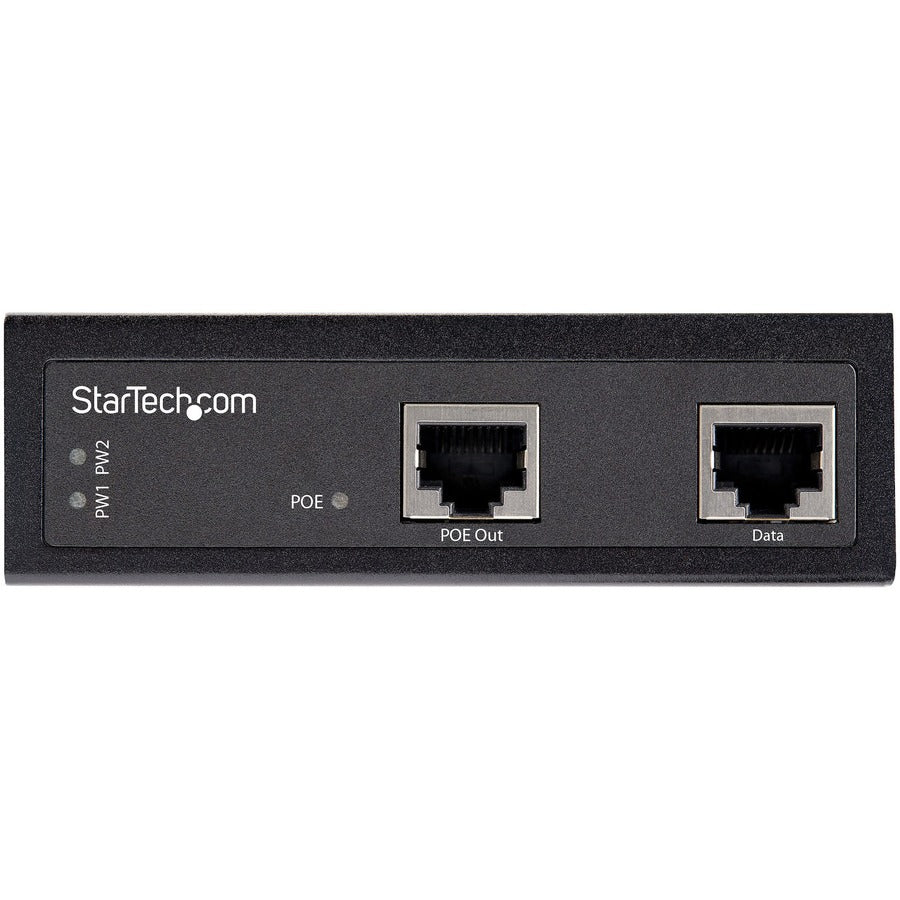 StarTech.com Industrial Gigabit PoE Injector - High Speed 90W 802.3bt PoE++ 52V-56VDC Ultra Power Over Ethernet/UPoE Injector -40C to +75C — POEINJ1G90W