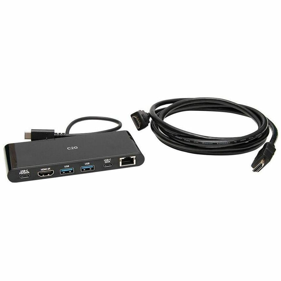C2G USB C Mini Docking Station Kit - Includes Mini Docking Station with USB C, HDMI, USB, and Ethernet & 6ft HDMI Cable — C2G54479