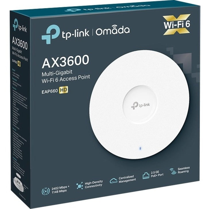 TP-Link EAP660 HD - Omada Wi-Fi 6 AX3600 Wireless 2.5G Access Point for High-Density Deployment