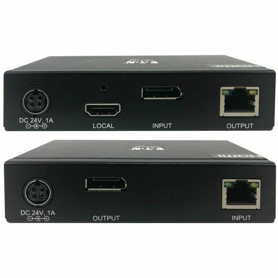Eaton Tripp Lite Series DisplayPort over Cat6 Extender Kit, KVM Support, USB, 4K, DP1.2a, PoC, HDCP 2.2, 230 ft. (70 m), TAA — B127A-1A1-BDBD