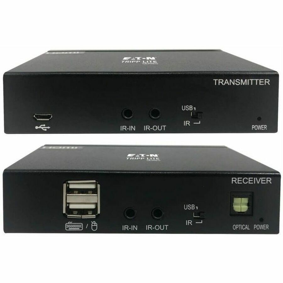 Eaton Tripp Lite Series DisplayPort over Cat6 Extender Kit, KVM Support, USB, 4K, DP1.2a, PoC, HDCP 2.2, 230 ft. (70 m), TAA — B127A-1A1-BDBD