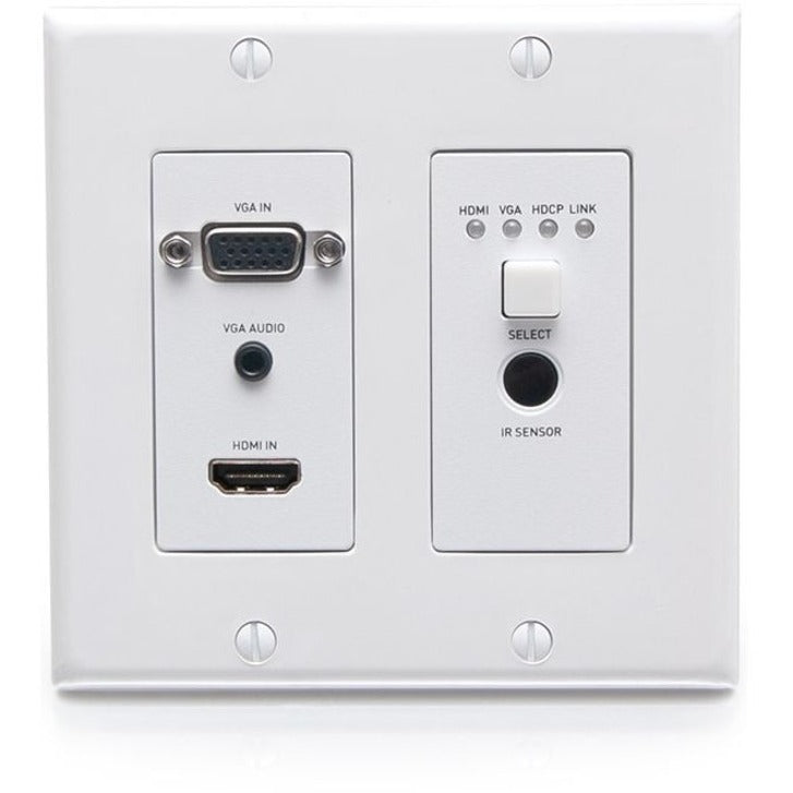 C2G HDBaseT HDMI Extender + VGA, 3.5mm, RS232 and IR over Cat - Dual Gang HDMI Wall Plate Transmitter - 4K 60Hz — C2G30017