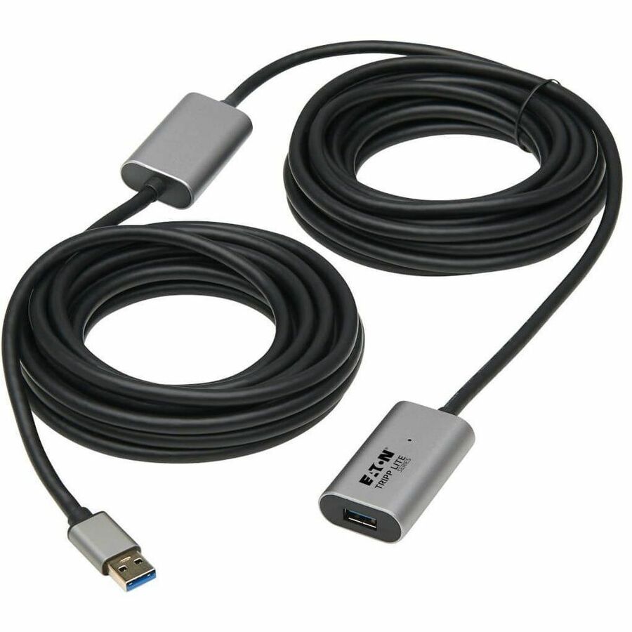 Eaton Tripp Lite Series USB 3.2 Gen 1 Active Extension Repeater Cable (A M/F), Aluminum Housing, 10 m (32.8 ft.) — U330-10M-AL