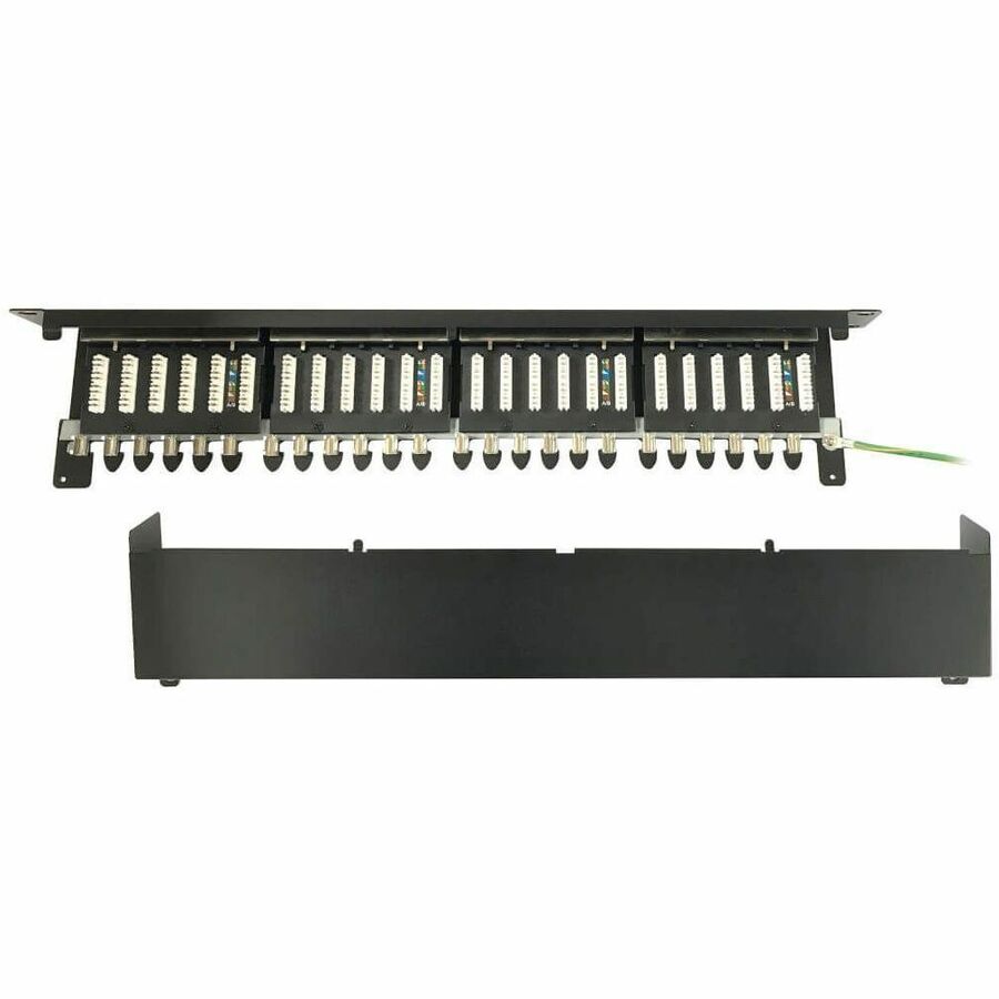 Tripp Lite by Eaton 24-Port Cat6a Shielded Patch Panel - 10 Gbps, STP, 110 Punch Down, RJ45, 1U, TAA — N252-024-6A-SH