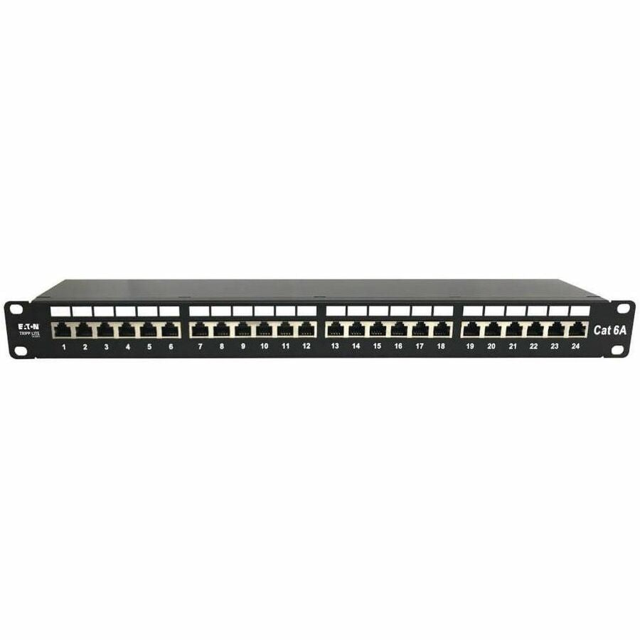 Tripp Lite by Eaton 24-Port Cat6a Shielded Patch Panel - 10 Gbps, STP, 110 Punch Down, RJ45, 1U, TAA — N252-024-6A-SH