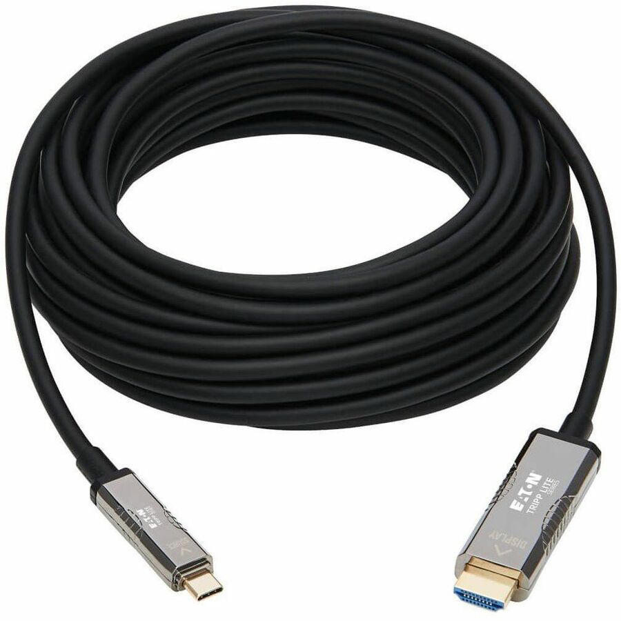 Eaton Tripp Lite Series High-Speed USB-C to HDMI Fiber Active Optical Cable (AOC) - UHD 4K 60 Hz, HDR, CL3 Rated, Black, 10 m (33 ft.) — U444F3-10M-H4K6
