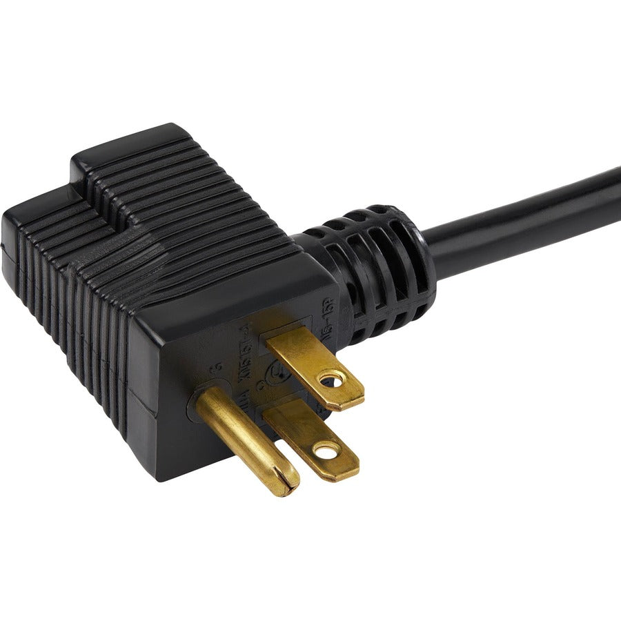 StarTech.com 3ft (1m) Piggyback Power Extension Cord, NEMA 5-15P to 2x NEMA 5-15R Cable, 16 AWG, 125V/15A, Outlet Saver Cord, UL Certified — PAC1023