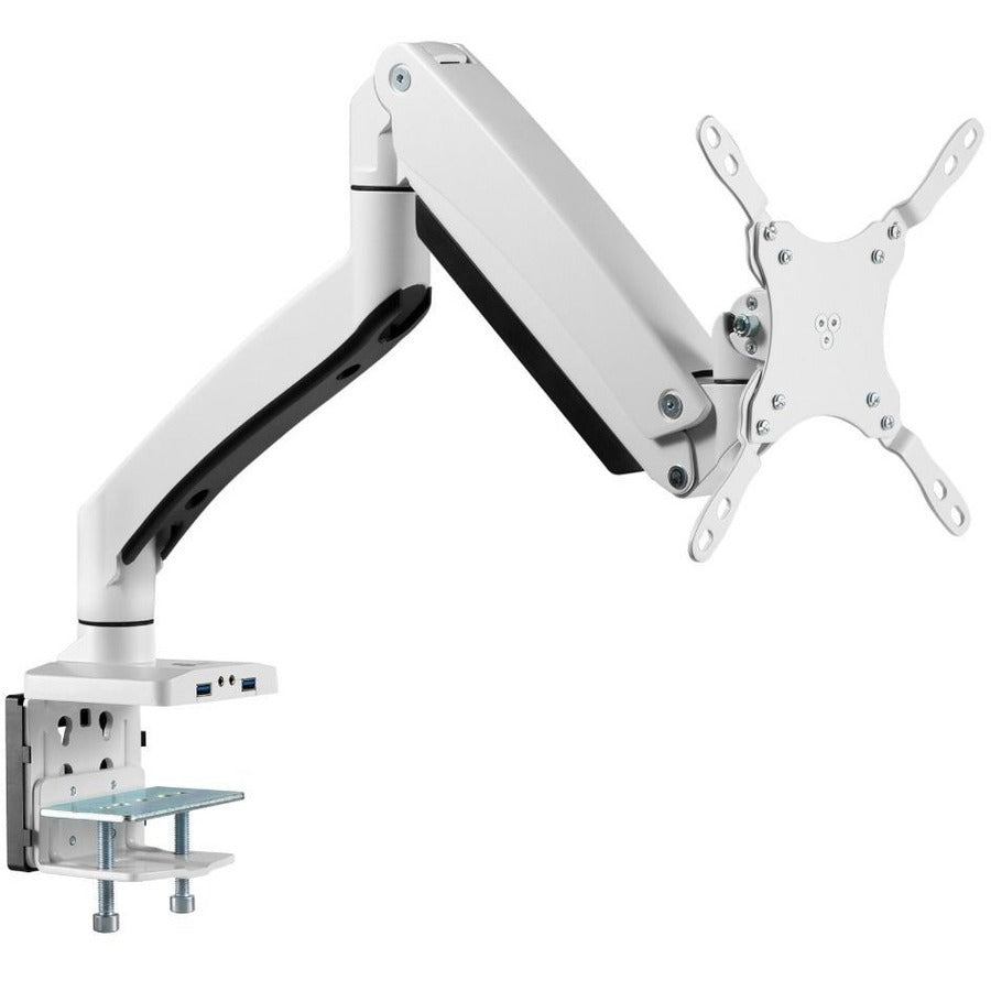 SIIG Single Monitor Gas Spring Aluminum Desk Monitor Arm with USB and Audio Ports - 17" to 49" — CE-MT3H11-S1