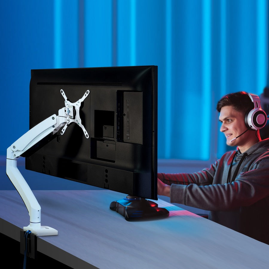 SIIG Single Monitor Gas Spring Aluminum Desk Monitor Arm with USB and Audio Ports - 17" to 49" — CE-MT3H11-S1