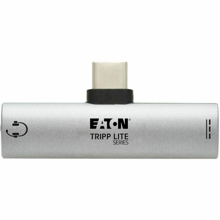 Tripp Lite by Eaton USB-C to 3.5 mm Headphone Jack Adapter for Hi-Res Stereo Audio - PD 3.0 and QC 2.0 Charging, Silver — U437-001-C-V2