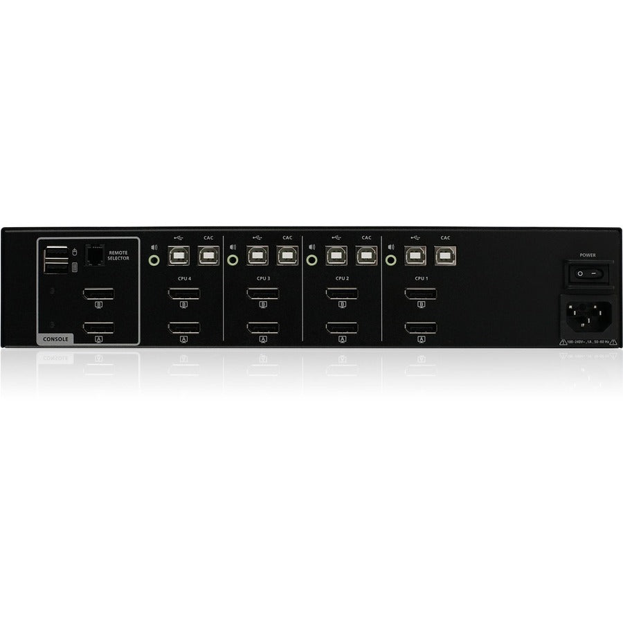 IOGEAR 4-Port Dual View DisplayPort/HDMI Secure KVM Switch w/Audio and CAC support — GCS1424TAA4C-UN