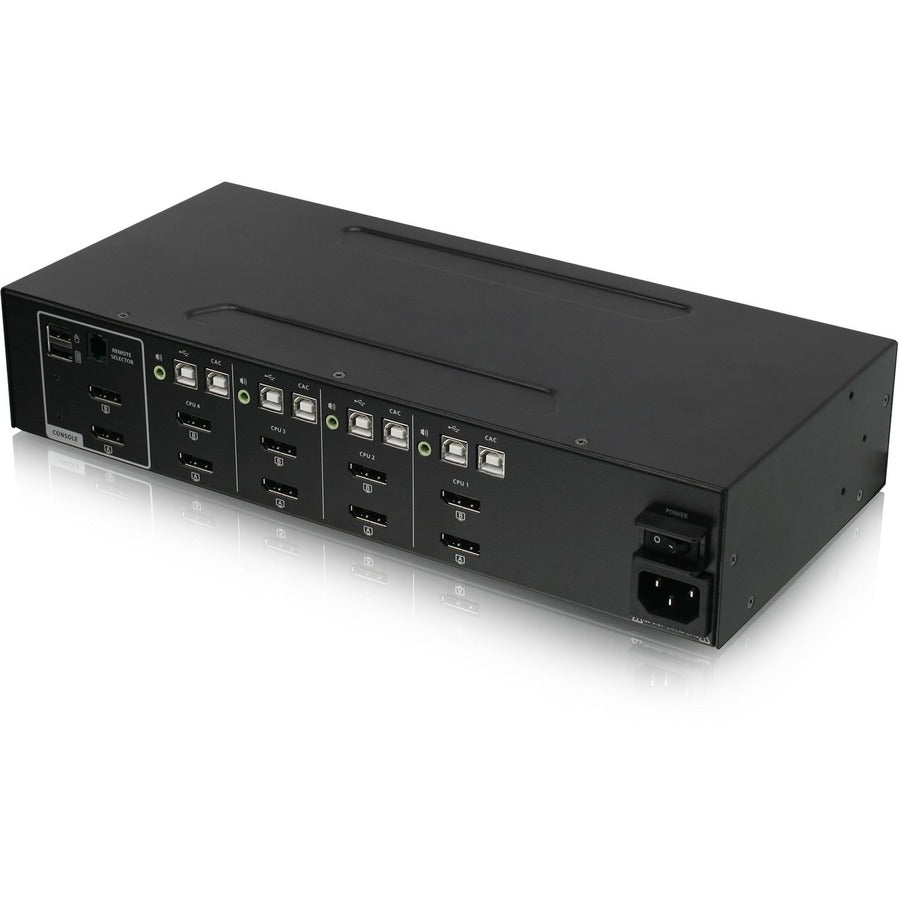 IOGEAR 4-Port Dual View DisplayPort/HDMI Secure KVM Switch w/Audio and CAC support — GCS1424TAA4C-UN