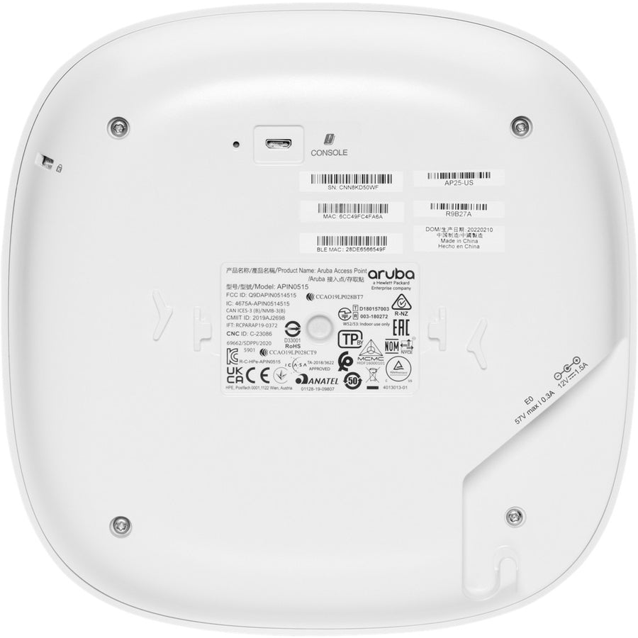 HPE Instant On AP25 Dual Band 802.11ax 5.30 Gbit/s Wireless Access Point - Indoor — R9B27A