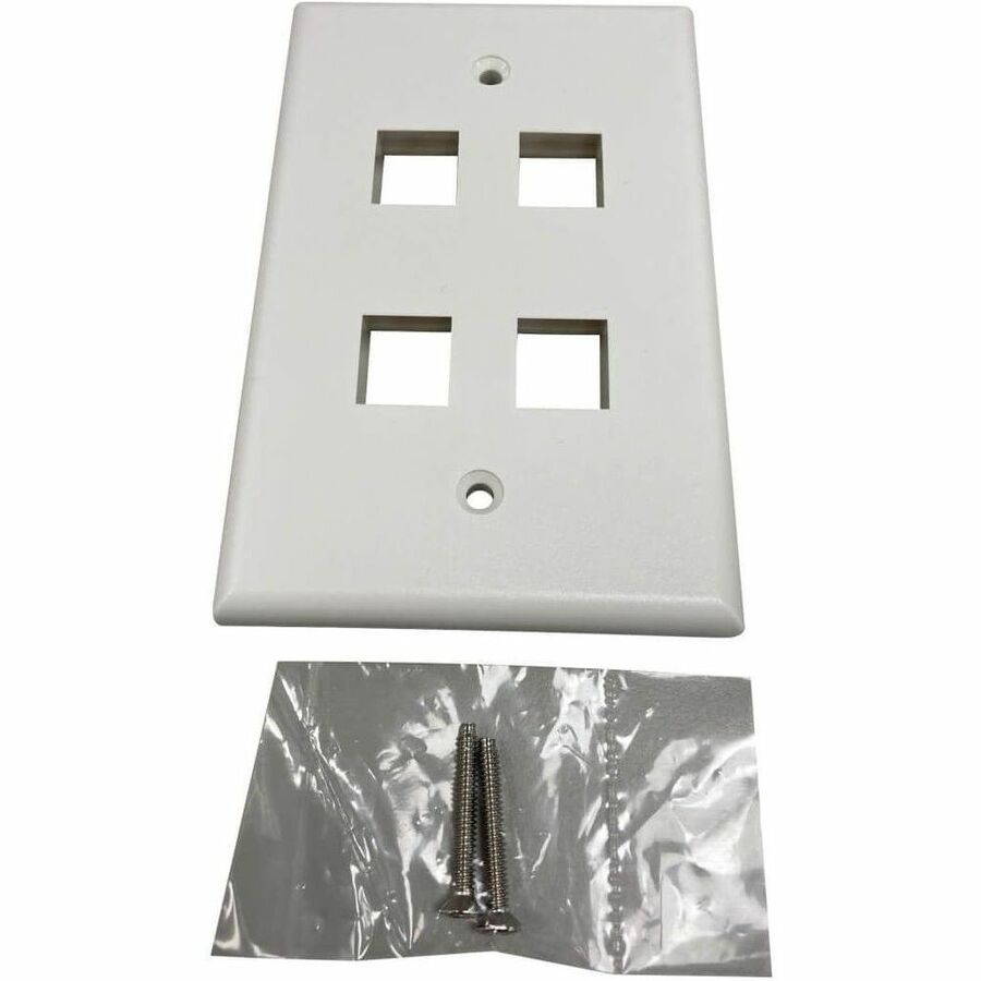 Tripp Lite by Eaton Safe-IT 4-Port Single-Gang Keystone Wall Plate, Antibacterial, Ivory Matte, TAA — N042AB-004-IVM