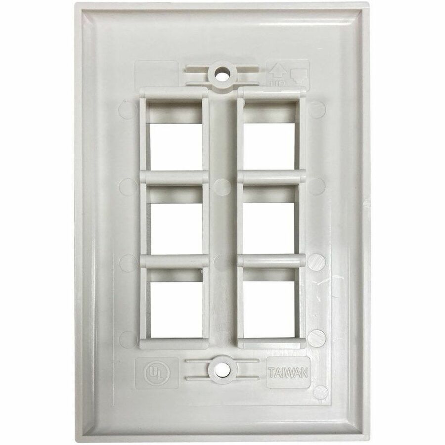 Tripp Lite by Eaton Safe-IT 6-Port Single-Gang Keystone Wall Plate, Antibacterial, Ivory Matte, TAA — N042AB-006-IVM