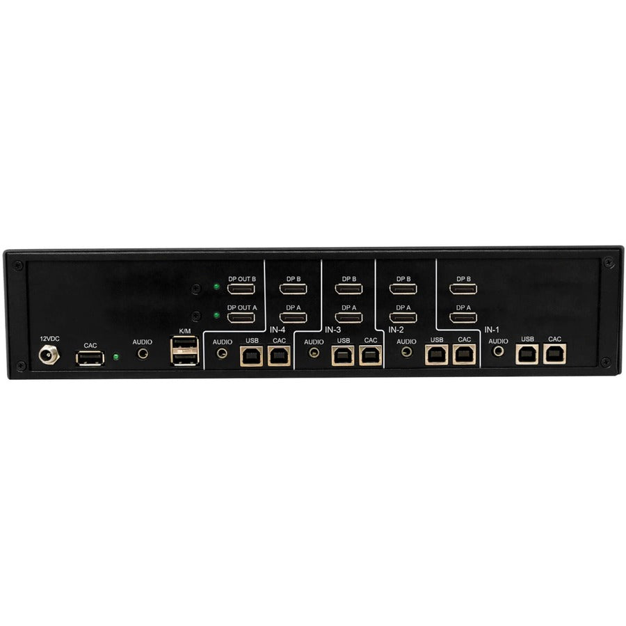 Tripp Lite by Eaton Secure KVM Switch, 4-Port, Dual Head, DisplayPort to DisplayPort, 4K, NIAP PP4.0, Audio, CAC, TAA — B002-DP2AC4-N4