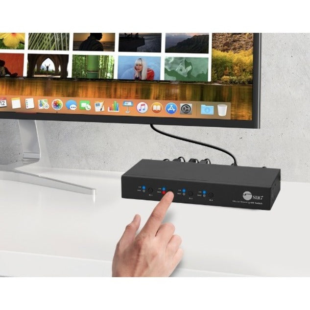 SIIG 4-Port Roaming KM Switch w/USB 2.0 Hub — JU-SW4311-S1