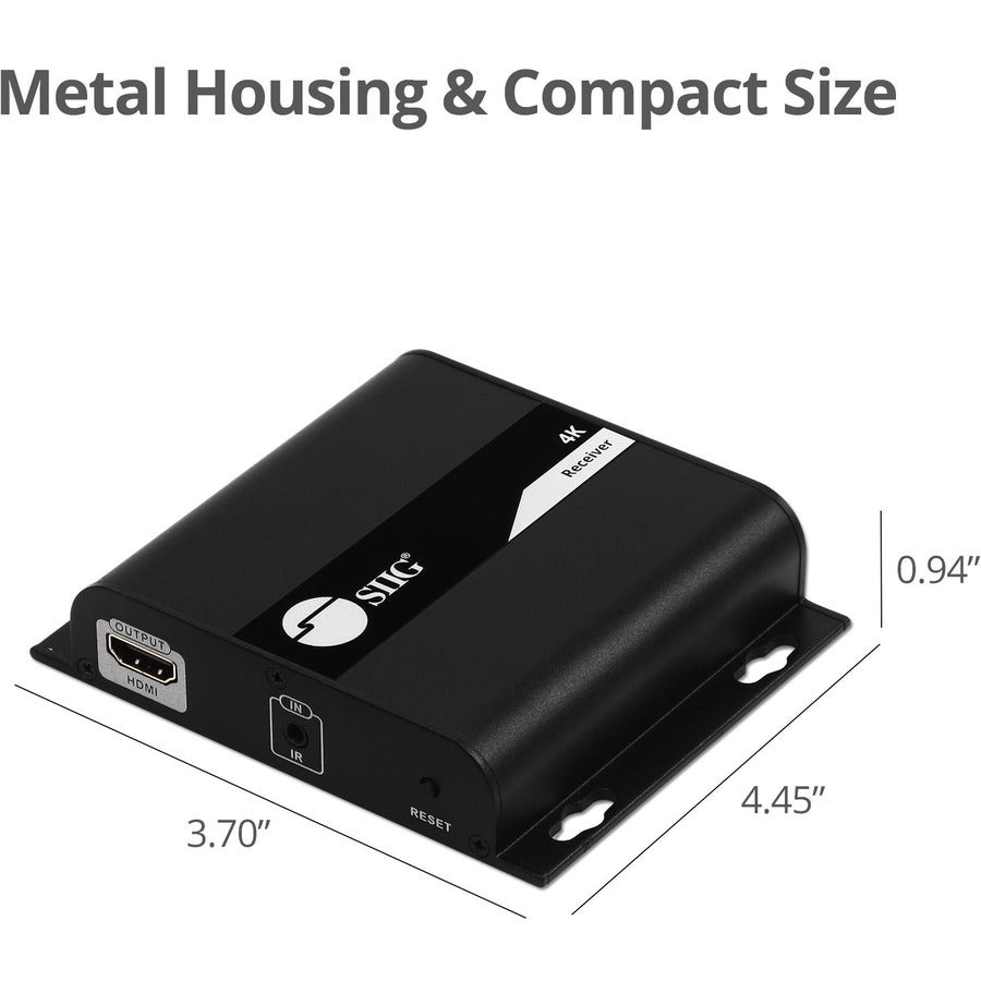 SIIG HDMI 4K30Hz HDbitT over IP Extender - Receiver — CE-H25E11-S2