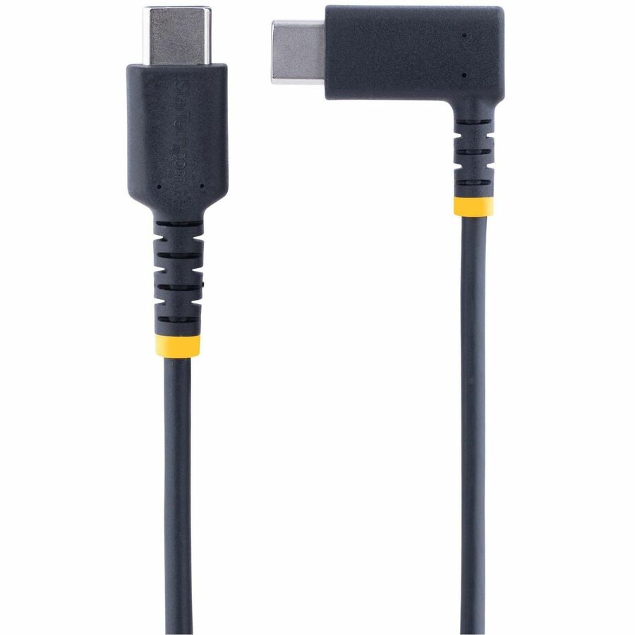 StarTech.com 3ft (1m) USB C Charging Cable Right Angle, 60W PD 3A, Heavy Duty Fast Charge USB-C Cable, Durable Rugged Aramid Fiber — R2CCR-1M-USB-CABLE