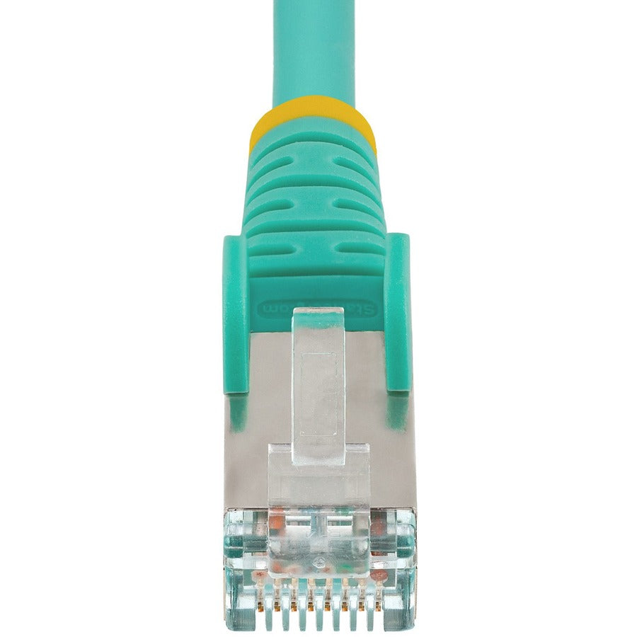 StarTech.com 6ft CAT6a Ethernet Cable, Aqua Low Smoke Zero Halogen (LSZH) 10 GbE 100W PoE S/FTP Snagless RJ-45 Network Patch Cord — NLAQ-6F-CAT6A-PATCH