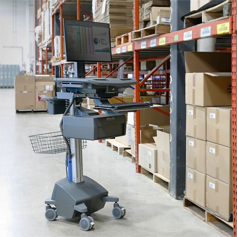 Ergotron StyleView Cart with LCD Pivot, LiFe Powered, US/CA/MX (Dark Grey) — SV42-8302-1